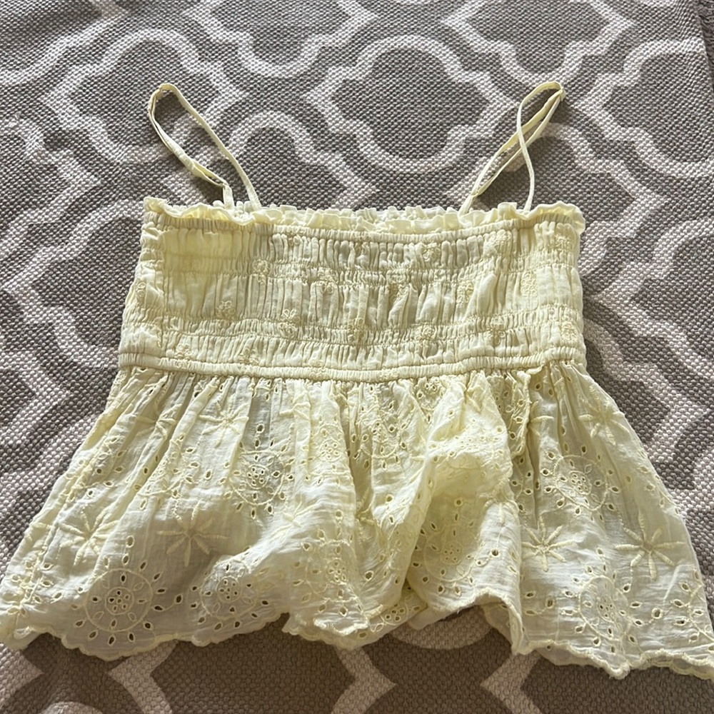 American eagle, yellow lace tank top